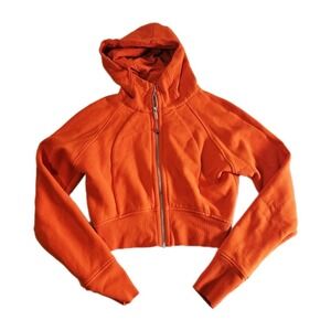 Lululemon Athletica Crop Full Zip Orange Women's Size 6 Jacket